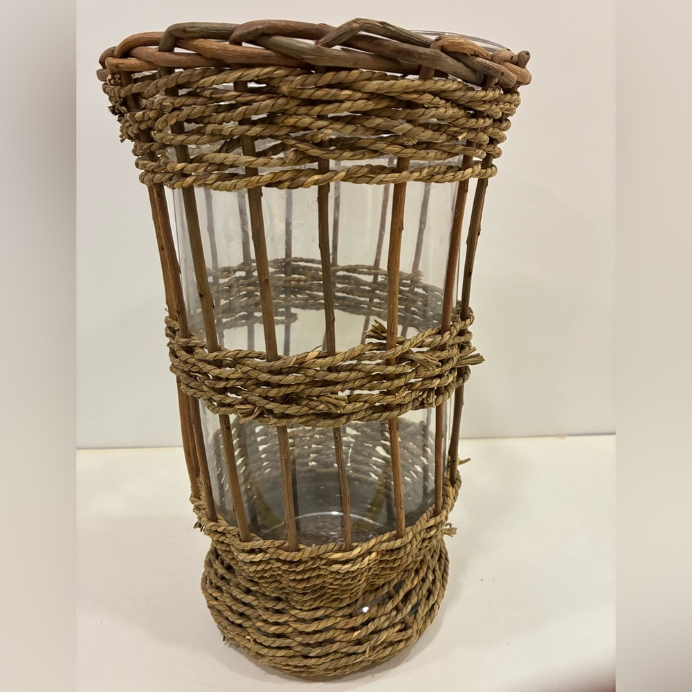 Willow Wrapped Vase Vessel Texured Wicker bring warmth  understated luxury home